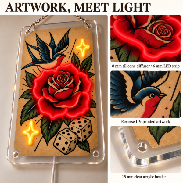 wa-art-02-lucky-ritual-detail-20260924 Lucky Ritual — Custom Neon Wall Art
