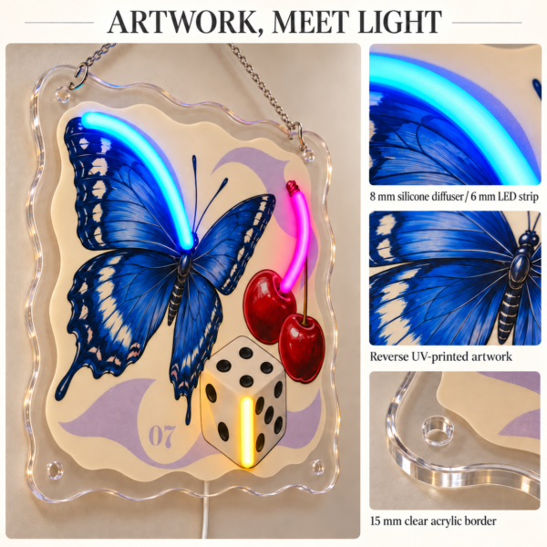 wa-art-06-my-lucky-symbols-detail-20260924 My Lucky Symbols — Custom Neon Wall Art