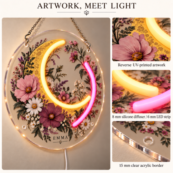 wa-art-moon-detail-opaque-v2-20260924 Birth Flower Moon — Custom Neon Wall Art